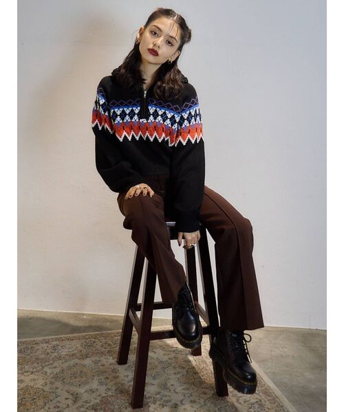 EVRIS（エヴリス）の「ツイルフレアパンツ（その他パンツ・レディース・ブラウン/ブルー/ブラック・MEDIUM/SMALL）」の19枚目の写真