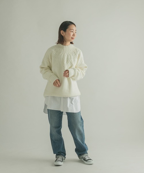 FORK&SPOON（フォークアンドスプーン）の「FORK&SPOON　求心タートルネックニット（ニット/セーター・レディース・グレー系その他/オフホワイト・1）」の22枚目の写真