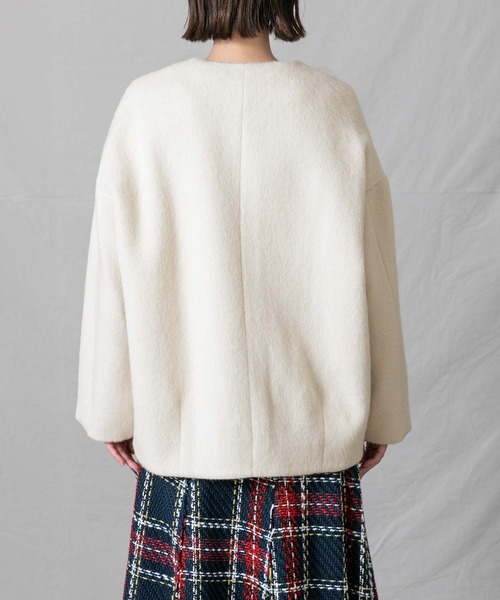 アルパカシャギーショートコート