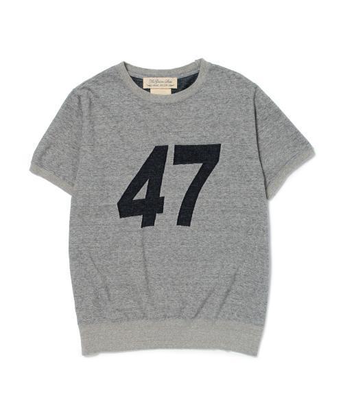 BEAMS PLUS（ビームスプラス）の「REMI RELIEF×BEAMS PLUS / 別注 インディゴ ジャガード Tee（ニット/セーター・メンズ・ホワイト/チャコールグレー/インディゴブルー・MEDIUM/LARGE/SMALL/X-LARGE）」の8枚目の写真