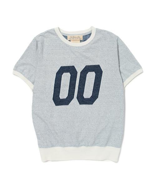 BEAMS PLUS（ビームスプラス）の「REMI RELIEF×BEAMS PLUS / 別注 インディゴ ジャガード Tee（ニット/セーター・メンズ・ホワイト/チャコールグレー/インディゴブルー・MEDIUM/LARGE/SMALL/X-LARGE）」の9枚目の写真