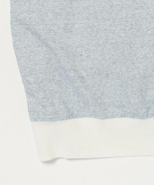 BEAMS PLUS（ビームスプラス）の「REMI RELIEF×BEAMS PLUS / 別注 インディゴ ジャガード Tee（ニット/セーター・メンズ・ホワイト/チャコールグレー/インディゴブルー・MEDIUM/LARGE/SMALL/X-LARGE）」の5枚目の写真