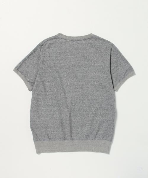 BEAMS PLUS（ビームスプラス）の「REMI RELIEF×BEAMS PLUS / 別注 インディゴ ジャガード Tee（ニット/セーター・メンズ・ホワイト/チャコールグレー/インディゴブルー・MEDIUM/LARGE/SMALL/X-LARGE）」の7枚目の写真