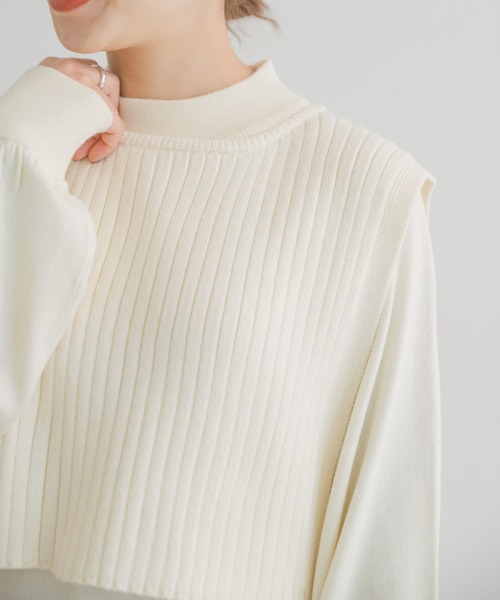 ITEMS URBANRESEARCH（アイテムズ アーバンリサーチ）の「リブベストセットワンピース（ワンピース・レディース・ホワイト/ブラック/グリーン・FREE）」の13枚目の写真