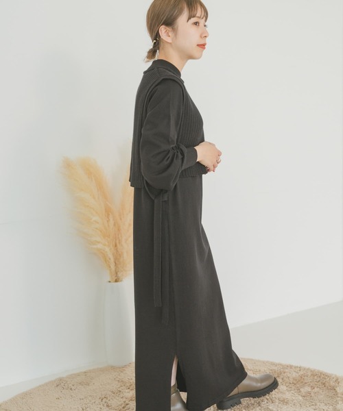ITEMS URBANRESEARCH（アイテムズ アーバンリサーチ）の「リブベストセットワンピース（ワンピース・レディース・ホワイト/ブラック/グリーン・FREE）」の22枚目の写真