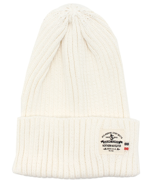 CIAOPANIC（チャオパニック）の「【Ciaopanic】　コットンニット帽（ニットキャップ/ビーニー・レディース・ホワイト/グレー/ベージュ/ブルー・FREE）」の2枚目の写真