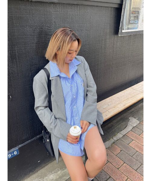 EVRIS（エヴリス）の「ERオーバーサイズシャツ（シャツ/ブラウス・レディース・ホワイト/イエロー/グリーン/ブルー・FREE）」の7枚目の写真