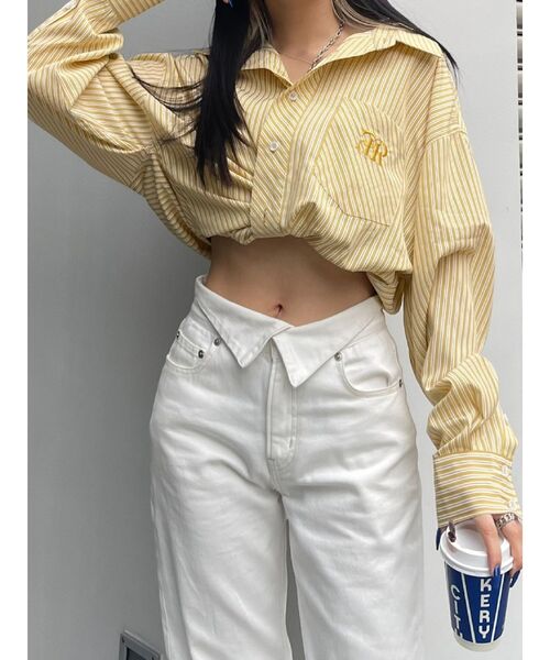 EVRIS（エヴリス）の「ERオーバーサイズシャツ（シャツ/ブラウス・レディース・ホワイト/イエロー/グリーン/ブルー・FREE）」の5枚目の写真