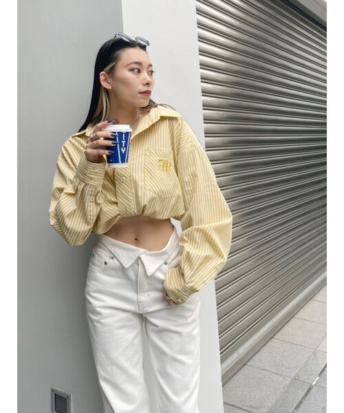 EVRIS（エヴリス）の「ERオーバーサイズシャツ（シャツ/ブラウス・レディース・ホワイト/イエロー/グリーン/ブルー・FREE）」の9枚目の写真