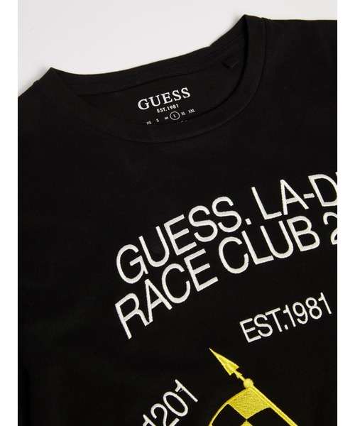 Guess（ゲス）の「L/S Bsc Racer Flag Tee（Tシャツ/カットソー・メンズ・ブラック・X-LARGE/LARGE/MEDIUM/SMALL）」の4枚目の写真