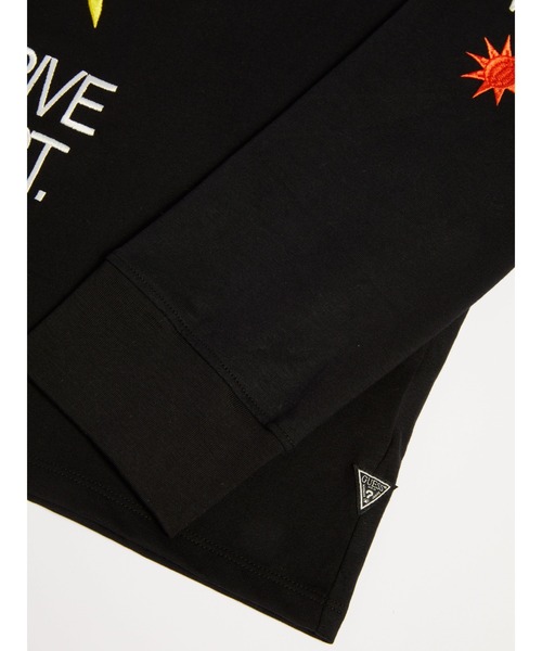 Guess（ゲス）の「L/S Bsc Racer Flag Tee（Tシャツ/カットソー・メンズ・ブラック・X-LARGE/LARGE/MEDIUM/SMALL）」の5枚目の写真