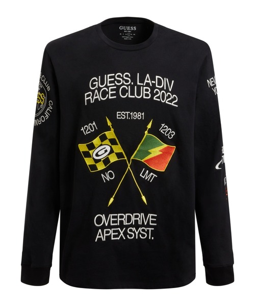 Guess（ゲス）の「L/S Bsc Racer Flag Tee（Tシャツ/カットソー・メンズ・ブラック・X-LARGE/LARGE/MEDIUM/SMALL）」の2枚目の写真