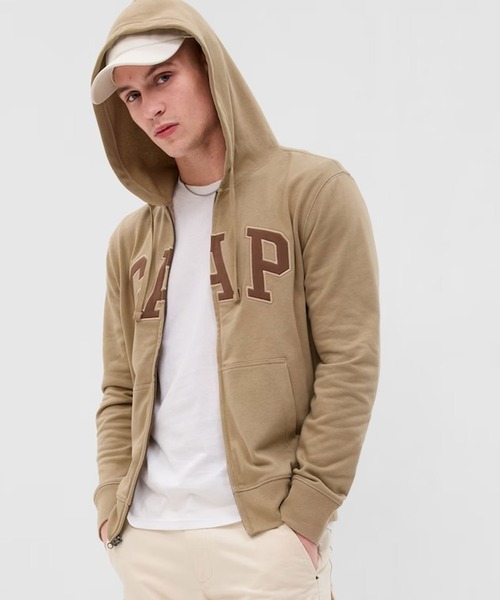 GAP(ギャップ)の「GAPアーチロゴ フレンチテリーフルジップパーカー(ユニセックス)(パーカー・メンズ・ブラック/ブルー/グレー/ホワイト/ベージュ/ネイビー・XS/S/M/L/XL)」の5枚目の写真