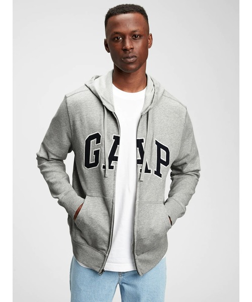 GAP(ギャップ)の「GAPアーチロゴ フレンチテリーフルジップパーカー(ユニセックス)(パーカー・メンズ・ブラック/ブルー/グレー/ホワイト/ベージュ/ネイビー・XS/S/M/L/XL)」の4枚目の写真