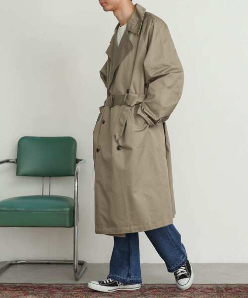 SENSE OF PLACE by URBAN RESEARCH（センスオブプレイスバイアーバンリサーチ）の「トレンチオーバーコート（トレンチコート・メンズ・ベージュ/ブラック・MEDIUM/LARGE）」の17枚目の写真