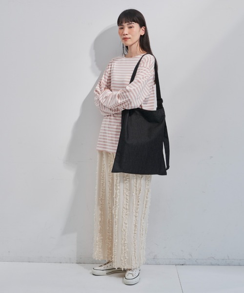 Libra Cue（リブラ キュー）の「【A4サイズ収納可】ワンショルダーキャンバストート（ショルダーバッグ・レディース・レッド/ネイビー/アイボリー・FREE）」の18枚目の写真