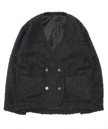 STYLEBLOCK（スタイルブロック）の「カットジャガードノーカラーコクーンジャケット（ノーカラージャケット）」