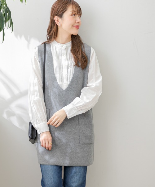 URBAN RESEARCH Sonny Label(アーバンリサーチサニーレーベル)の「ハーフミラノニットベスト(ベスト・レディース・グレー/ブラック/ライトベージュ・FREE)」の18枚目の写真