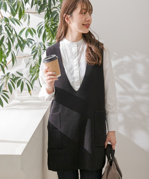 URBAN RESEARCH Sonny Label(アーバンリサーチサニーレーベル)の「ハーフミラノニットベスト(ベスト・レディース・グレー/ブラック/ライトベージュ・FREE)」の14枚目の写真