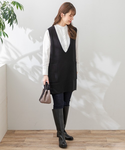 URBAN RESEARCH Sonny Label(アーバンリサーチサニーレーベル)の「ハーフミラノニットベスト(ベスト・レディース・グレー/ブラック/ライトベージュ・FREE)」の7枚目の写真