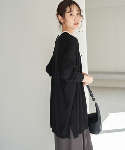 ROPE' PICNIC(ロペピクニック)の「UVカット・洗濯機OK・接触冷感/Aラインカーディガン(カーディガン/ボレロ・レディース・ブラック/ライトグレー/ベージュ系その他/カーキ/マスタード・38)」の10枚目の写真