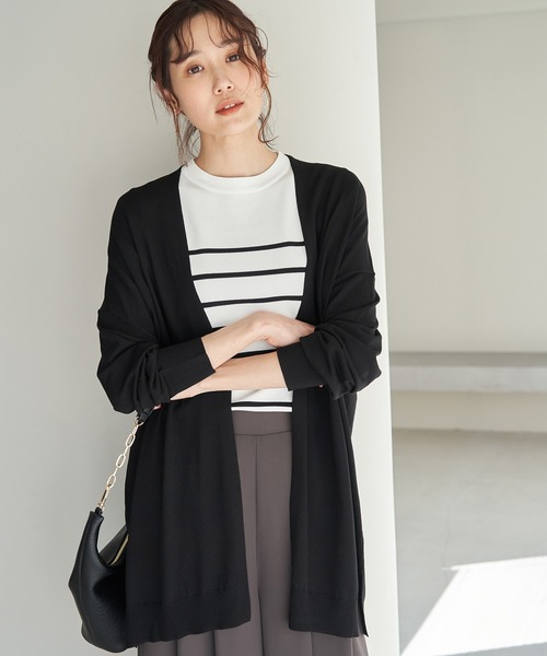ROPE' PICNIC(ロペピクニック)の「UVカット・洗濯機OK・接触冷感/Aラインカーディガン(カーディガン/ボレロ・レディース・ブラック/ライトグレー/ベージュ系その他/カーキ/マスタード・38)」の15枚目の写真