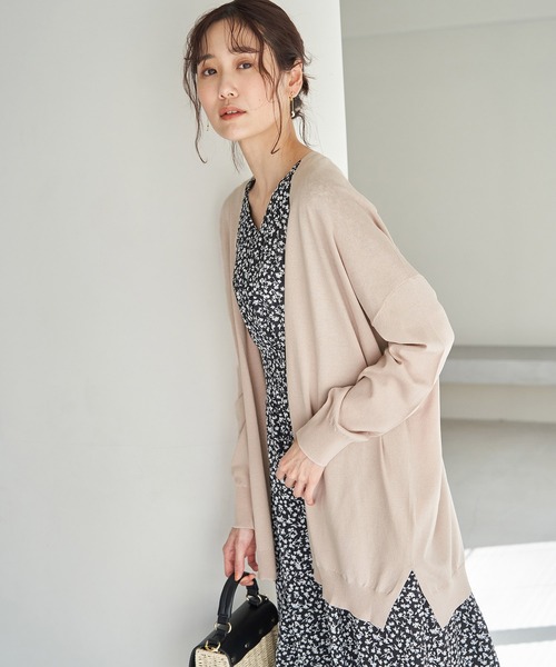 ROPE' PICNIC(ロペピクニック)の「UVカット・洗濯機OK・接触冷感/Aラインカーディガン(カーディガン/ボレロ・レディース・ブラック/ライトグレー/ベージュ系その他/カーキ/マスタード・38)」の16枚目の写真