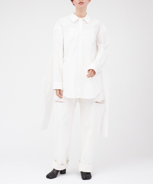 【MAISON MARGIELA】クラシックパンツ オフホワイト マルジェラxリーボックのクラシック レザー タビの公式リリース