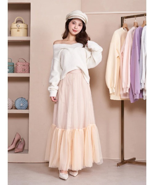 Darich(ダーリッチ)の「オフショルシャギーニットトップス(ニット/セーター・レディース・サックスブルー/イエロー/アイボリー・FREE)」の6枚目の写真