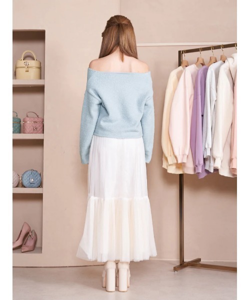 Darich（ダーリッチ）の「オフショルシャギーニットトップス（ニット