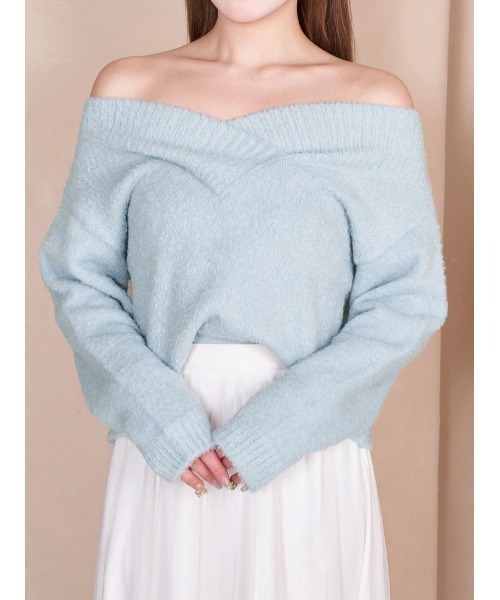 セール】オフショルシャギーニットトップス（ニット/セーター