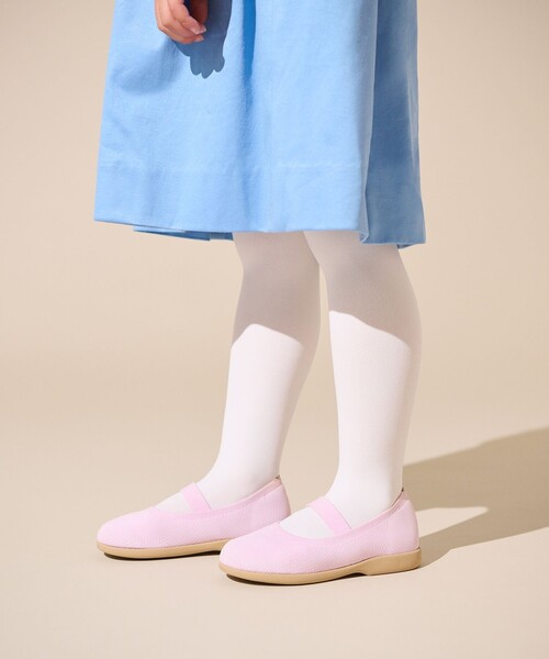 UNFILO(アンフィーロ)の「“撥水&洗えるニットシューズ” KIDS ストラップ シューズ(バレエシューズ・レディース・ふじ色系/ピンク系/ブラック系・18/22/21/20/19)」の4枚目の写真