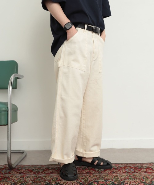 SENSE OF PLACE by URBAN RESEARCH（センスオブプレイスバイアーバンリサーチ）の「『セットアップ対応』ヴィンテージライクペインターパンツ（その他パンツ・メンズ・カーキ/アイボリー/ブラック・LARGE/MEDIUM）」の2枚目の写真