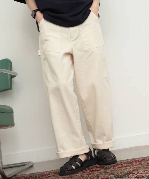 SENSE OF PLACE by URBAN RESEARCH（センスオブプレイスバイアーバンリサーチ）の「『セットアップ対応』ヴィンテージライクペインターパンツ（その他パンツ・メンズ・カーキ/アイボリー/ブラック・LARGE/MEDIUM）」の4枚目の写真