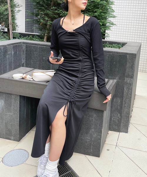 SPIRALGIRL（スパイラルガール）の「ビット付きカットリブボレロアンサンブル（アンサンブル・レディース・ホワイト/グレー/ブラック・FREE）」の19枚目の写真