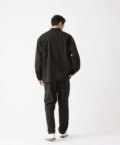 JOURNAL STANDARD relume（ジャーナルスタンダード　レリューム）の「TECH MELANGE WASHABLE とろみシャツCPOジャケット（ブルゾン・メンズ・ブラック/ネイビー/キャメル・LARGE/MEDIUM）」の6枚目の写真