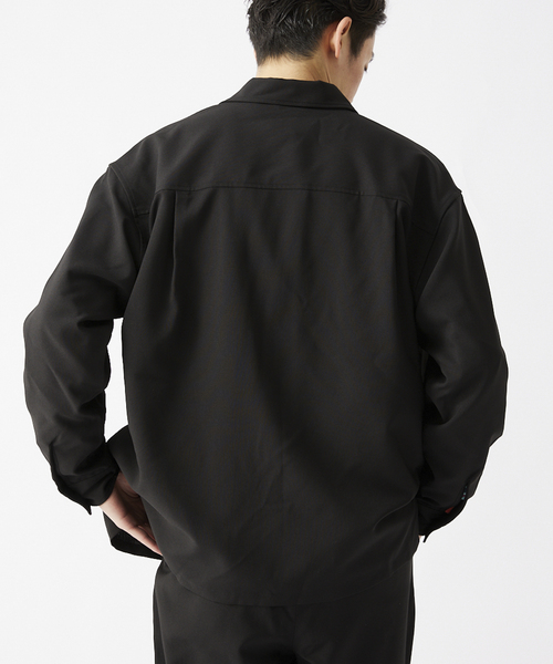 JOURNAL STANDARD relume（ジャーナルスタンダード　レリューム）の「TECH MELANGE WASHABLE とろみシャツCPOジャケット（ブルゾン・メンズ・ブラック/ネイビー/キャメル・LARGE/MEDIUM）」の8枚目の写真