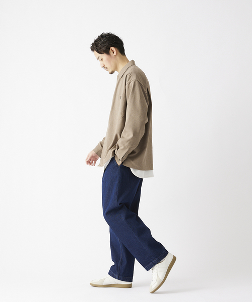 JOURNAL STANDARD relume（ジャーナルスタンダード　レリューム）の「TECH MELANGE WASHABLE とろみシャツCPOジャケット（ブルゾン・メンズ・ブラック/ネイビー/キャメル・LARGE/MEDIUM）」の10枚目の写真