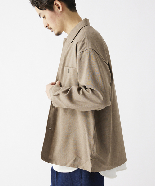JOURNAL STANDARD relume（ジャーナルスタンダード　レリューム）の「TECH MELANGE WASHABLE とろみシャツCPOジャケット（ブルゾン・メンズ・ブラック/ネイビー/キャメル・LARGE/MEDIUM）」の13枚目の写真