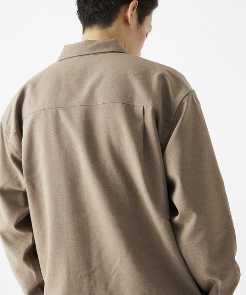 JOURNAL STANDARD relume（ジャーナルスタンダード　レリューム）の「TECH MELANGE WASHABLE とろみシャツCPOジャケット（ブルゾン・メンズ・ブラック/ネイビー/キャメル・LARGE/MEDIUM）」の14枚目の写真