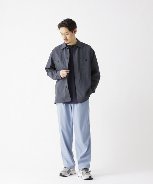 JOURNAL STANDARD relume（ジャーナルスタンダード　レリューム）の「TECH MELANGE WASHABLE とろみシャツCPOジャケット（ブルゾン・メンズ・ブラック/ネイビー/キャメル・LARGE/MEDIUM）」の15枚目の写真