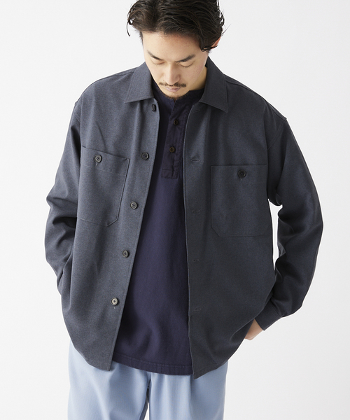 JOURNAL STANDARD relume（ジャーナルスタンダード　レリューム）の「TECH MELANGE WASHABLE とろみシャツCPOジャケット（ブルゾン・メンズ・ブラック/ネイビー/キャメル・LARGE/MEDIUM）」の18枚目の写真