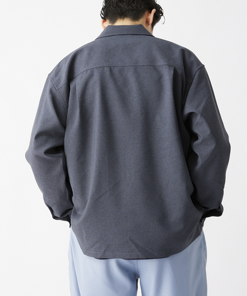 JOURNAL STANDARD relume（ジャーナルスタンダード　レリューム）の「TECH MELANGE WASHABLE とろみシャツCPOジャケット（ブルゾン・メンズ・ブラック/ネイビー/キャメル・LARGE/MEDIUM）」の20枚目の写真