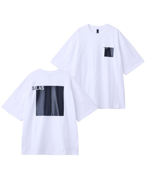 SILAS(サイラス)の「SQUARE LOGO PRINT WIDE S/S TEE(Tシャツ/カットソー・メンズ・ホワイト/ブラック/ライトブルー・M/L/XL)」の2枚目の写真