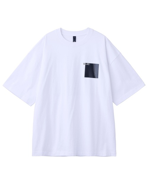 SILAS(サイラス)の「SQUARE LOGO PRINT WIDE S/S TEE(Tシャツ/カットソー・メンズ・ホワイト/ブラック/ライトブルー・M/L/XL)」の4枚目の写真