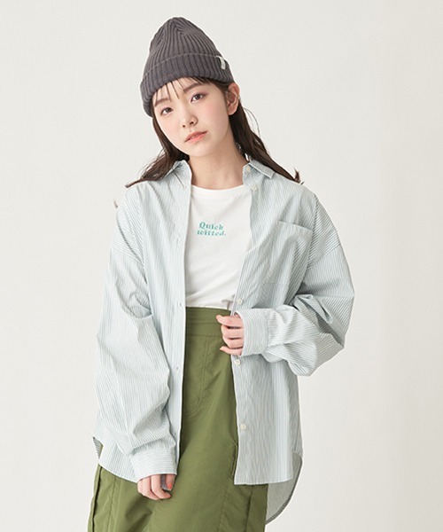 LOVETOXIC（ラブトキシック）の「ストライプシャツインナーset（シャツ/ブラウス・キッズ・グリーン/ブルー/ピンク・M/S/L）」の7枚目の写真