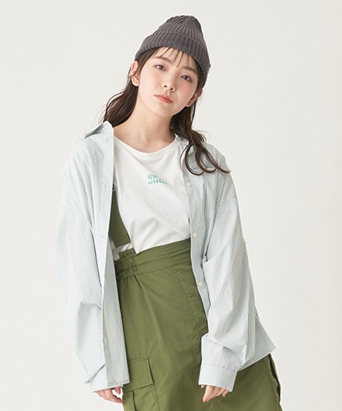 LOVETOXIC（ラブトキシック）の「ストライプシャツインナーset（シャツ/ブラウス・キッズ・グリーン/ブルー/ピンク・M/S/L）」の8枚目の写真