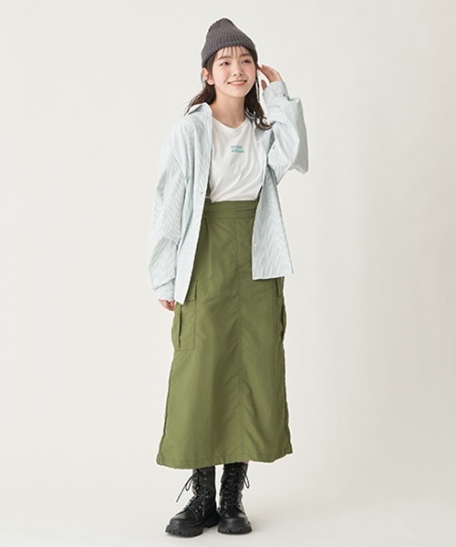 LOVETOXIC（ラブトキシック）の「ストライプシャツインナーset（シャツ/ブラウス・キッズ・グリーン/ブルー/ピンク・M/S/L）」の9枚目の写真