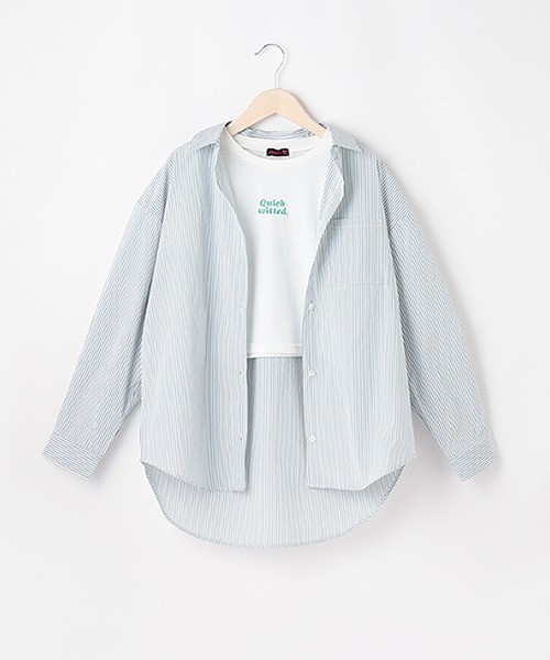 LOVETOXIC（ラブトキシック）の「ストライプシャツインナーset（シャツ/ブラウス・キッズ・グリーン/ブルー/ピンク・M/S/L）」の11枚目の写真