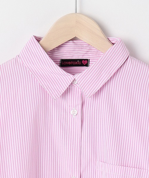 LOVETOXIC（ラブトキシック）の「ストライプシャツインナーset（シャツ/ブラウス・キッズ・グリーン/ブルー/ピンク・M/S/L）」の14枚目の写真